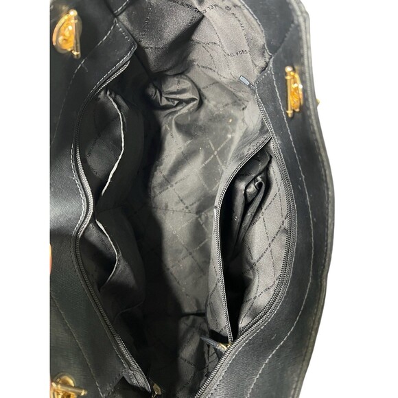 Michael Kors Jet Set Large Saffiano Leather Shoulder Bag Black - Picture 4 of 4